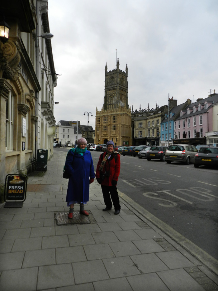 Cirencester's streets almost empty in a bitterly cold wind.
